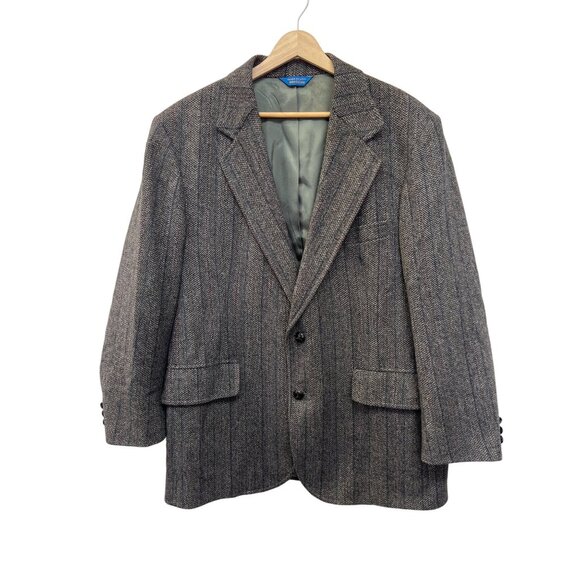 Pendleton Vintage 80's Gray Wool Tweed Blazer - Picture 1 of 9